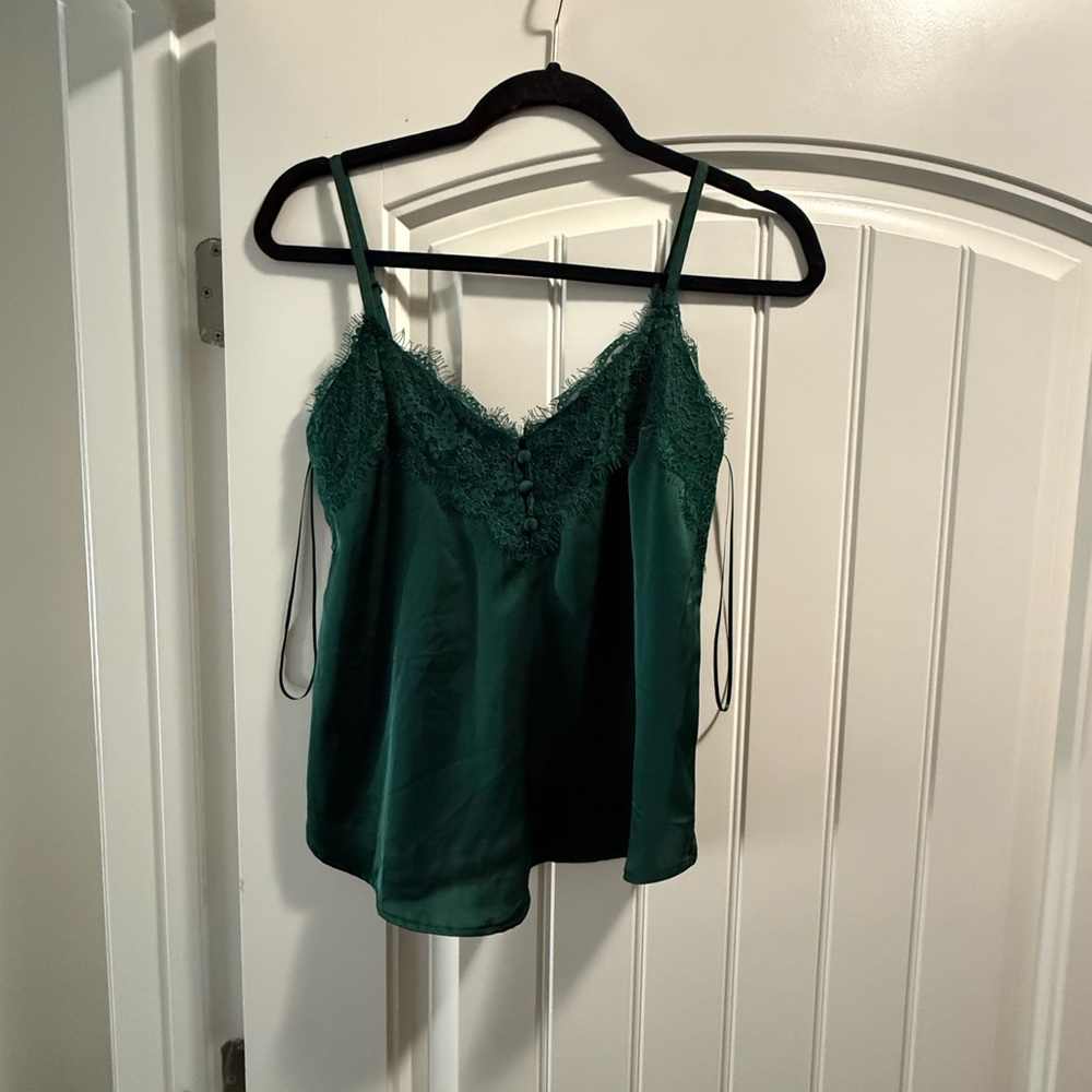 Chic Forest Green Lace Cami Top